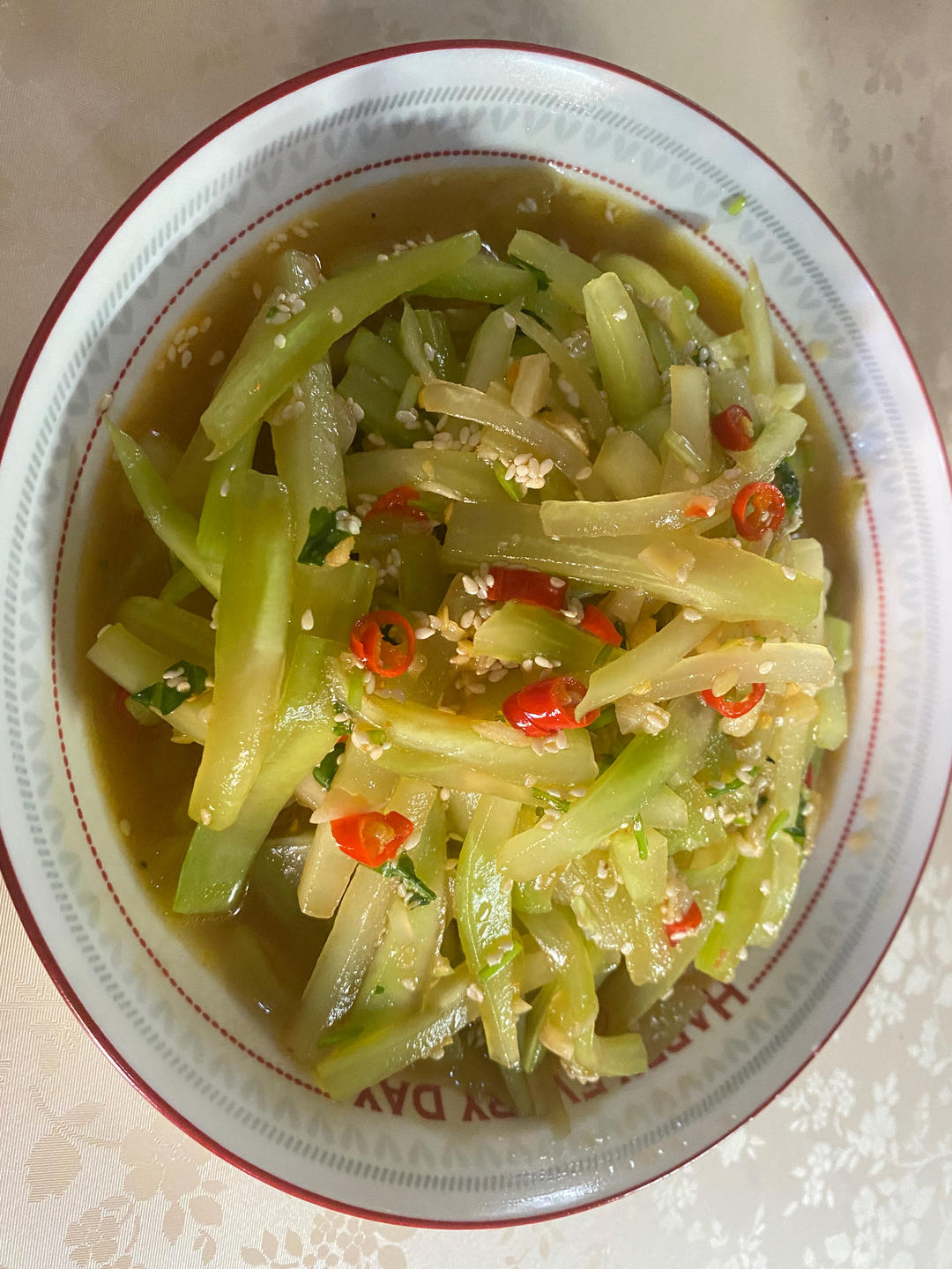 「凉拌豆芽莴笋条」