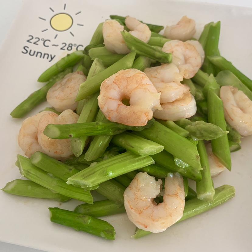 清炒芦笋虾仁