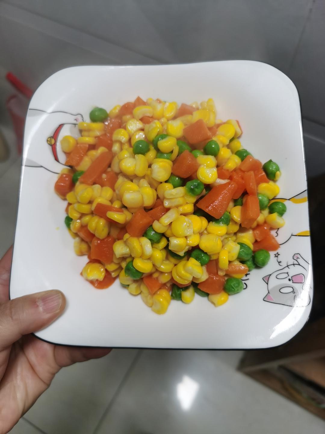 什锦玉米粒虾仁🍤🌽🥕