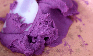 网红紫薯拉丝仙豆糕，好吃到飞起！的做法 步骤10