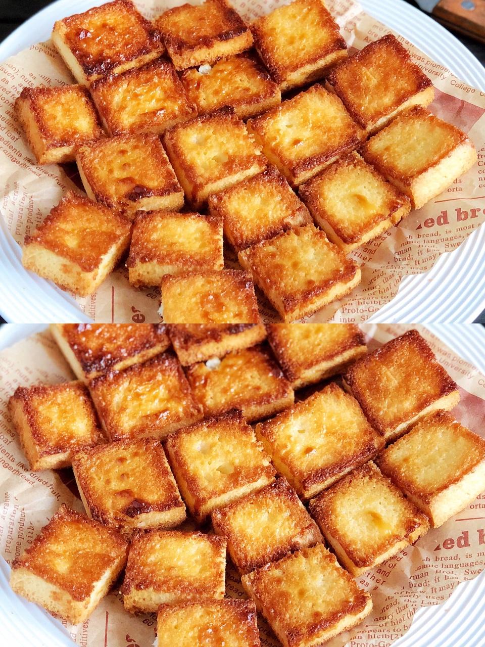 椰香吐司小方，吐司新吃法，10分钟快手早餐酥脆香甜椰香浓郁，放凉也是酥的的做法