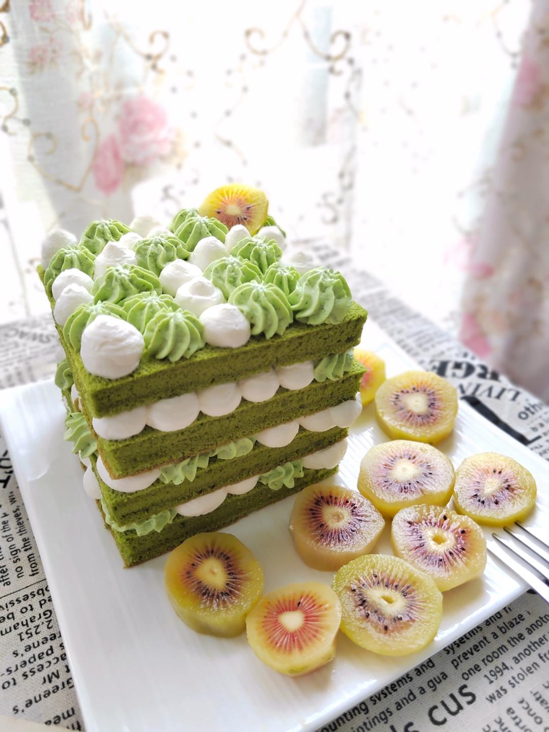 抹茶奶油蛋糕—做法简单颜值超高