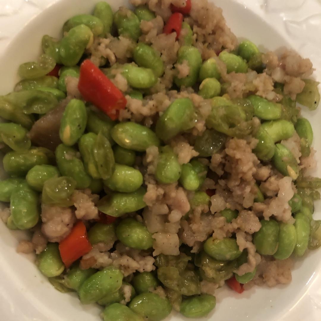毛豆炒肉