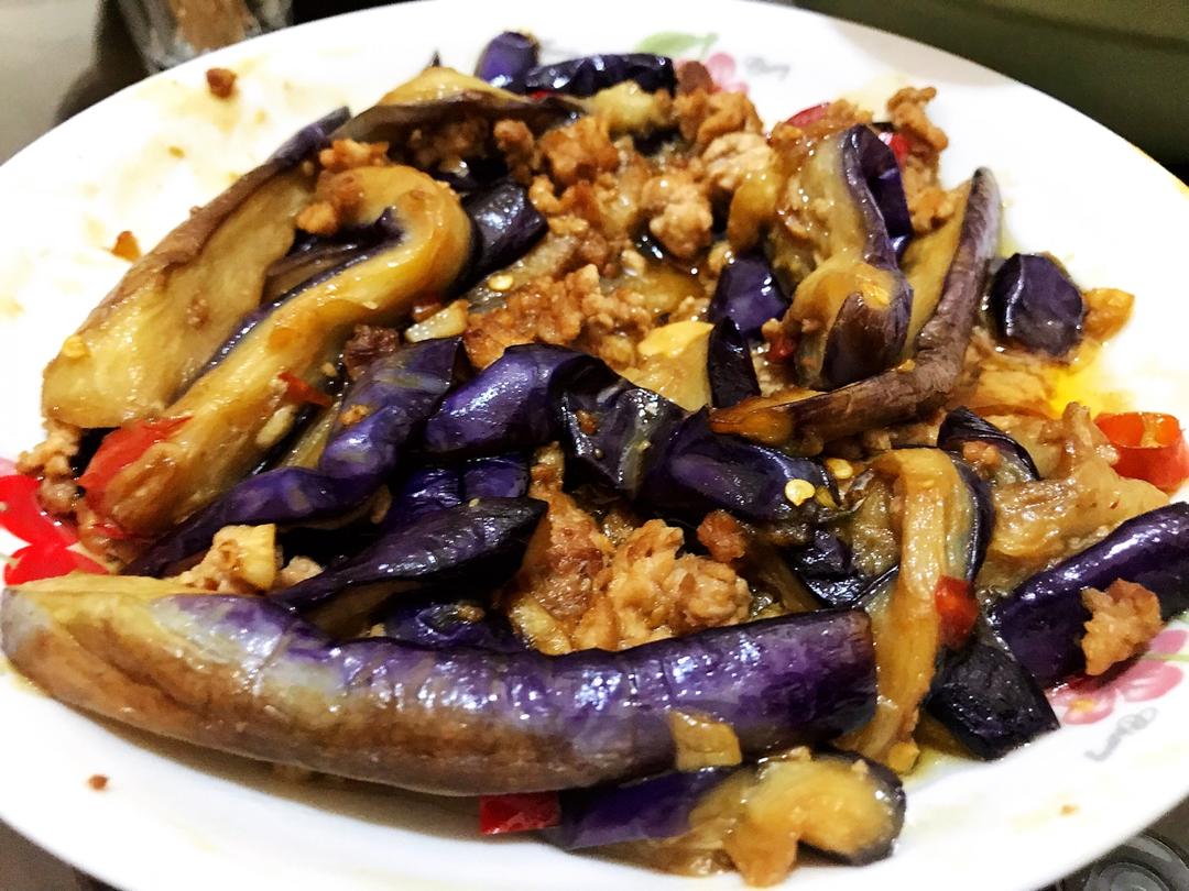 红烧肉沫茄子