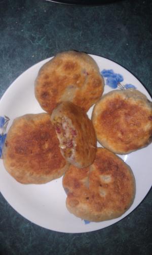 紫薯饼和肉馅大米饼的做法 步骤6