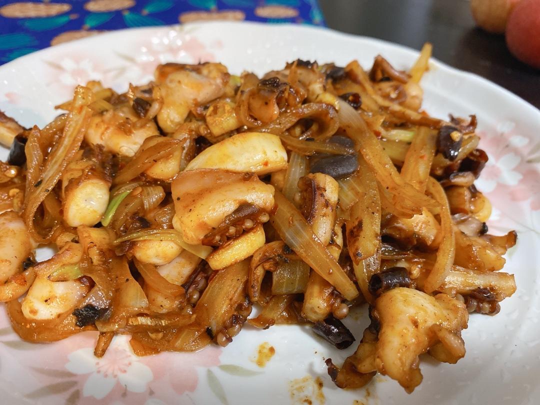 米饭杀手💥孜然酱爆鱿鱼须🦑超级简单快手