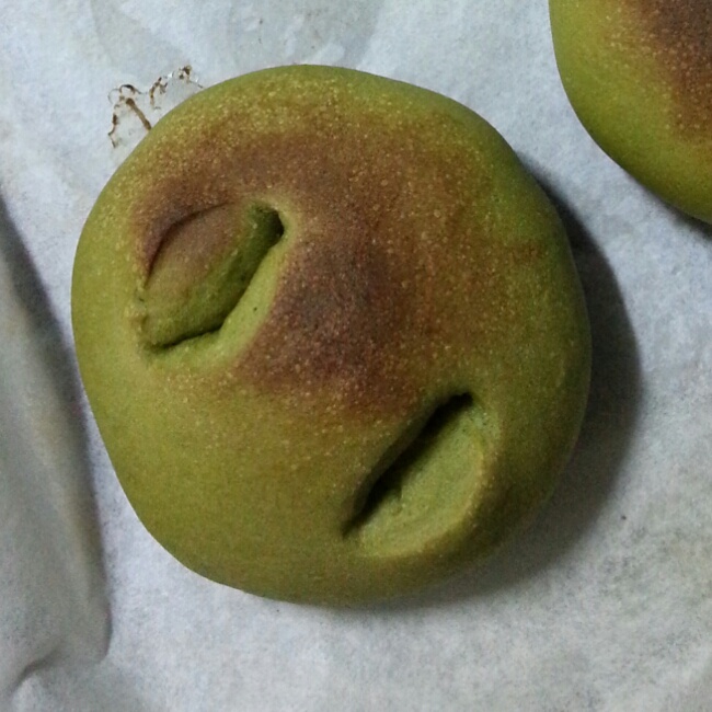 抹茶豆沙小面包（无油脂）