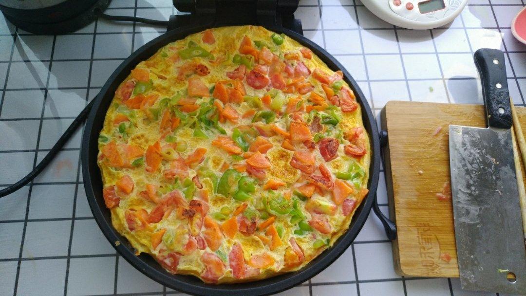 老郑家电饼铛私房菜——西红柿鸡蛋比萨