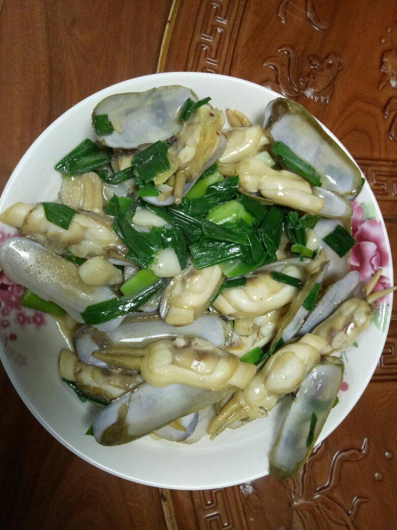 葱姜炒蛏子