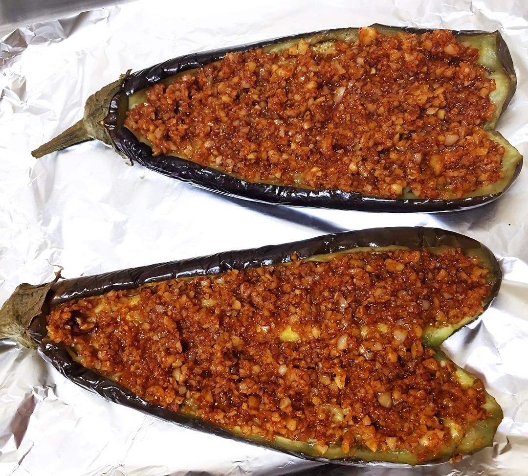 【微波炉烤茄子】