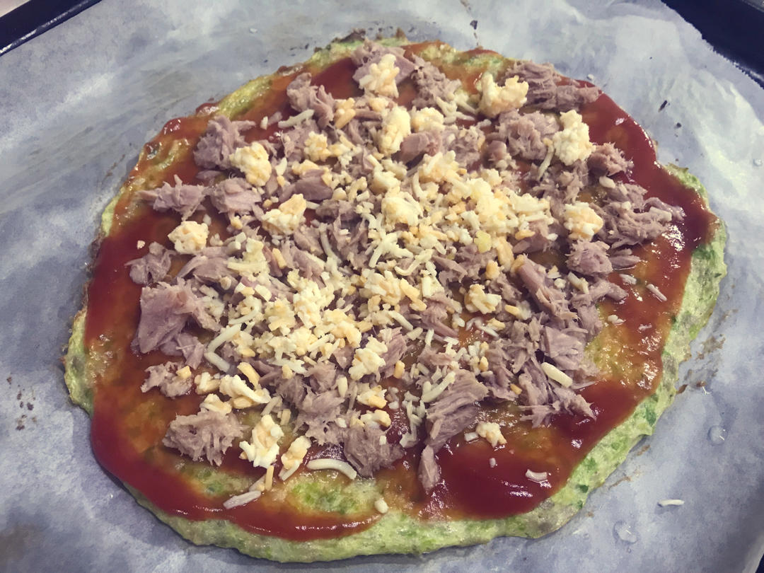 低卡无粉‼️包菜饼底🍕金枪鱼薄脆披萨🍕