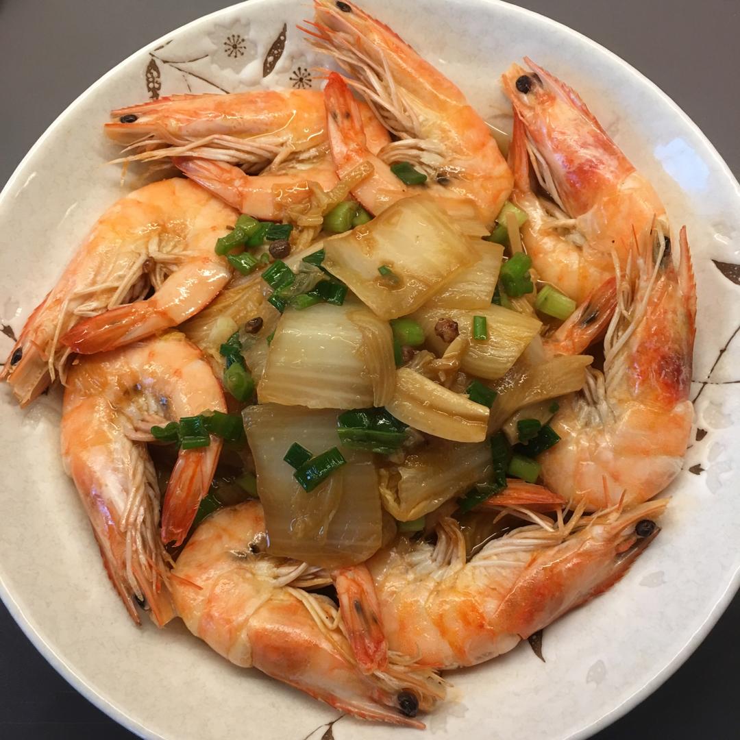 大虾炒白菜