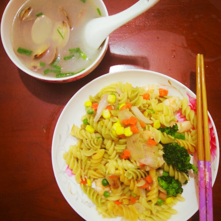 【山姆通心粉】虾仁时蔬炒意粉