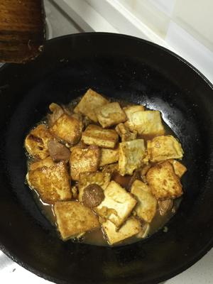 茄汁肉片烩豆腐的做法 步骤4