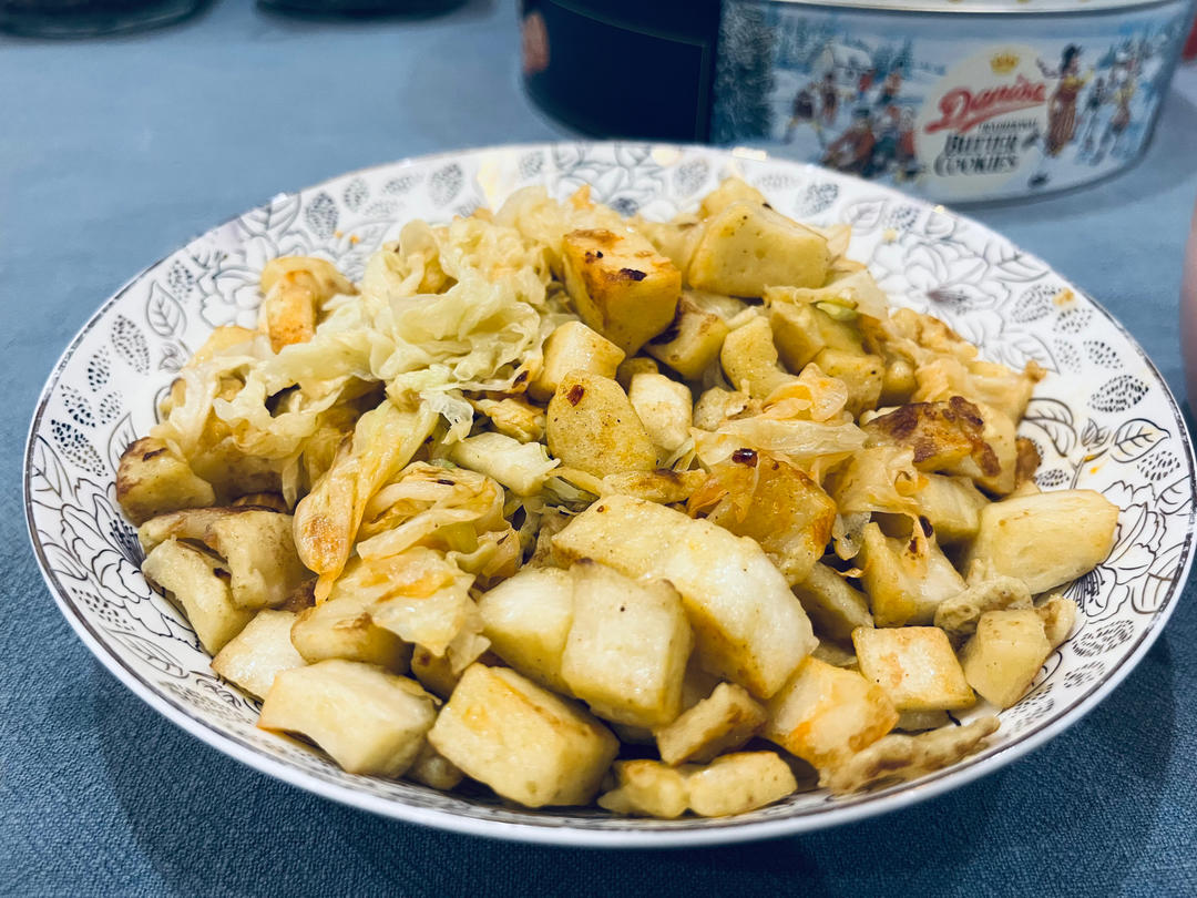 白菜鸡蛋炒馍片