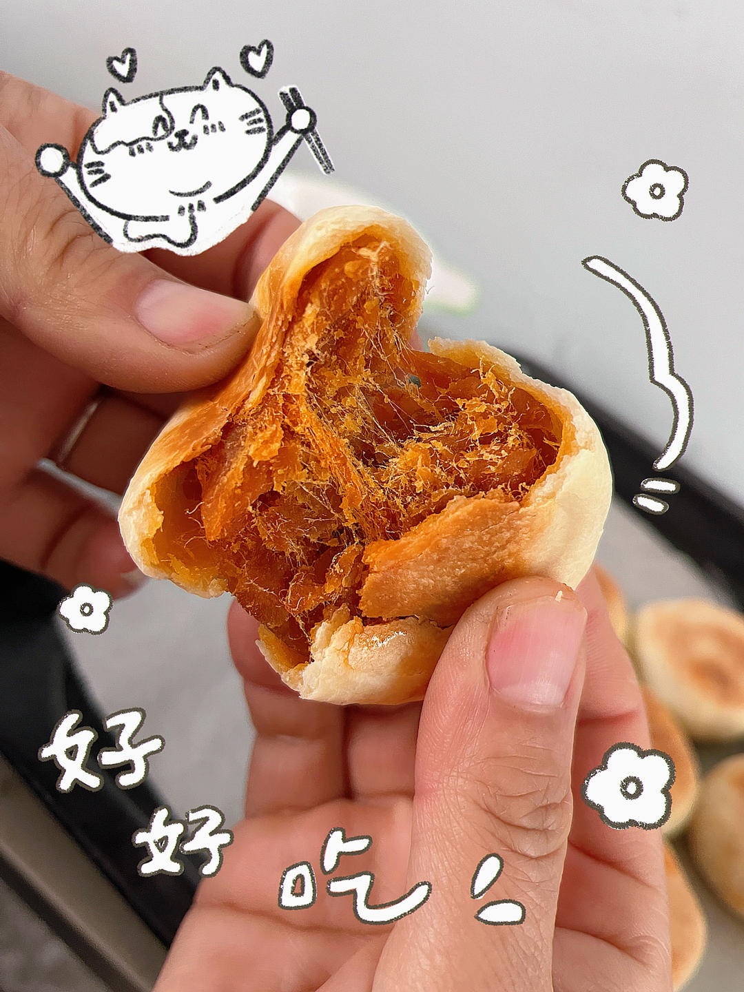 好吃看得见❗️满满的肉松‼️肉松香葱软皮饼