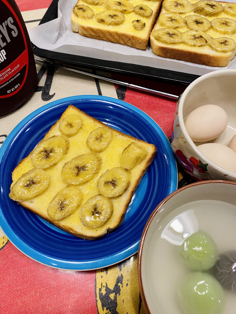好吃到哭的香蕉烤吐司❗️酥脆香甜❗️零失败❗️