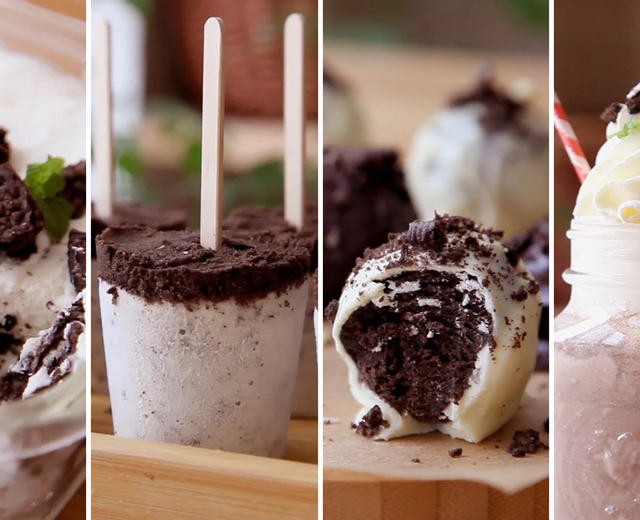 奥利奥芝士冰淇淋/松露巧克力/奶昔/盒子蛋糕(含视频)的做法
