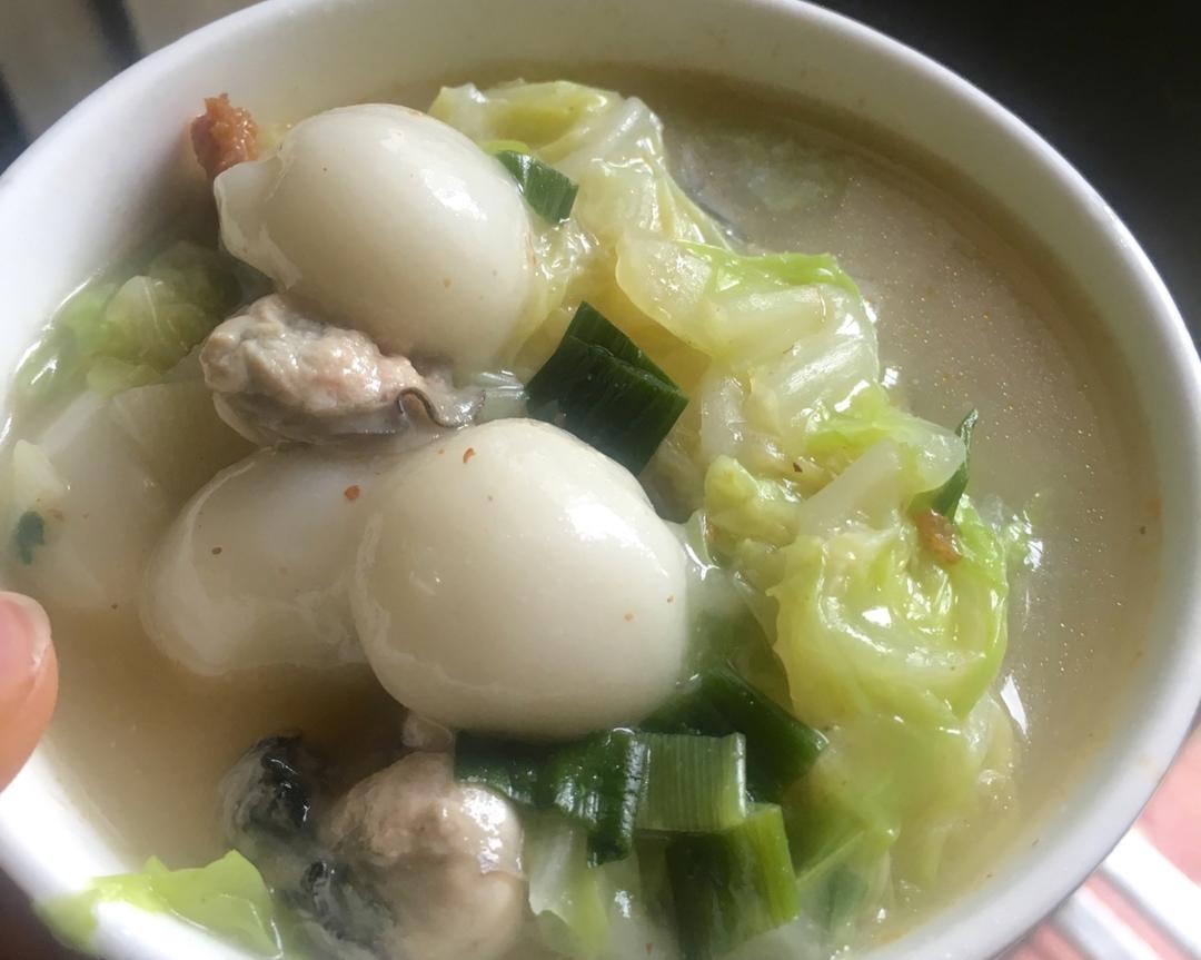 潮汕海鲜白菜汤圆的做法
