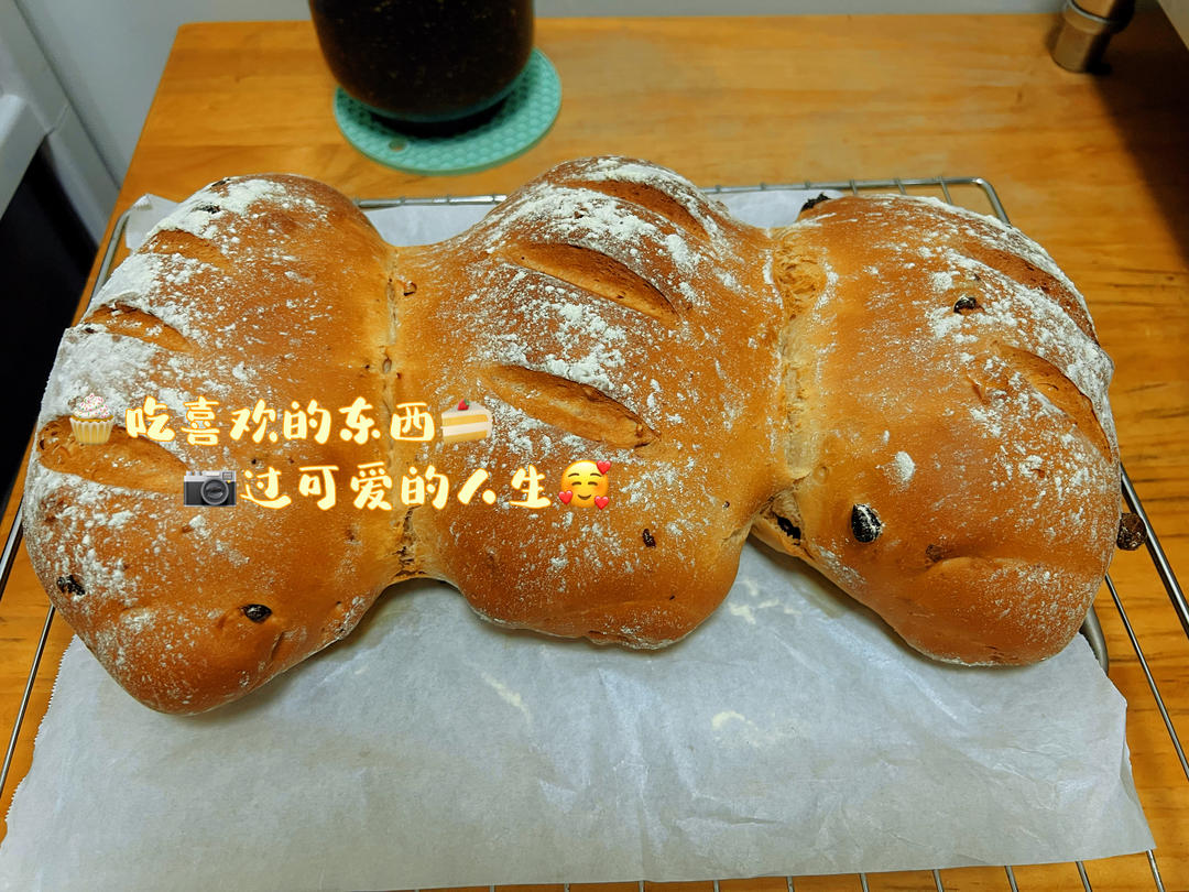 全麦核桃红枣软欧