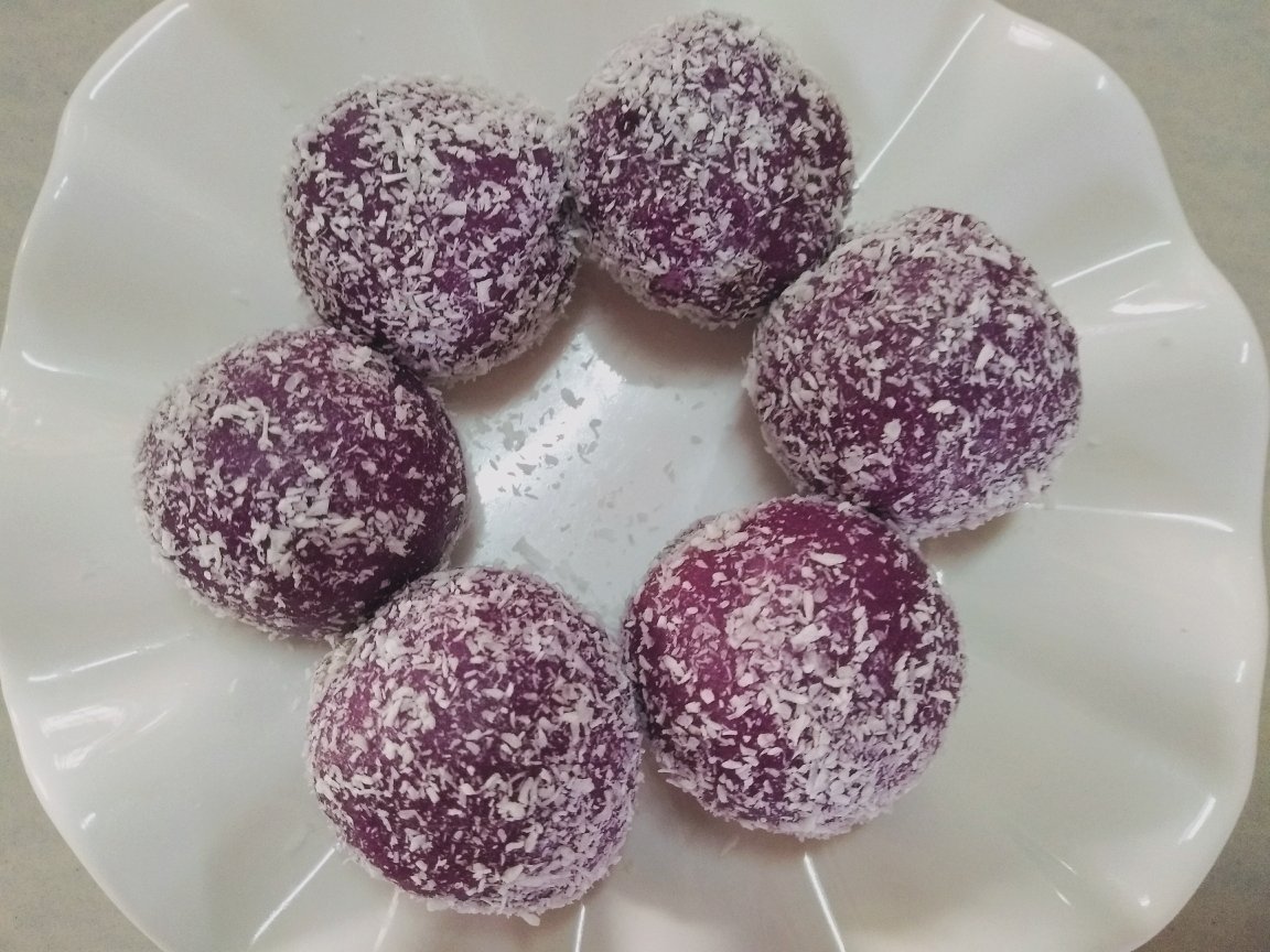 紫薯燕麦椰蓉球（健康小零食）