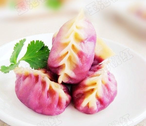 紫薯柳叶蒸饺