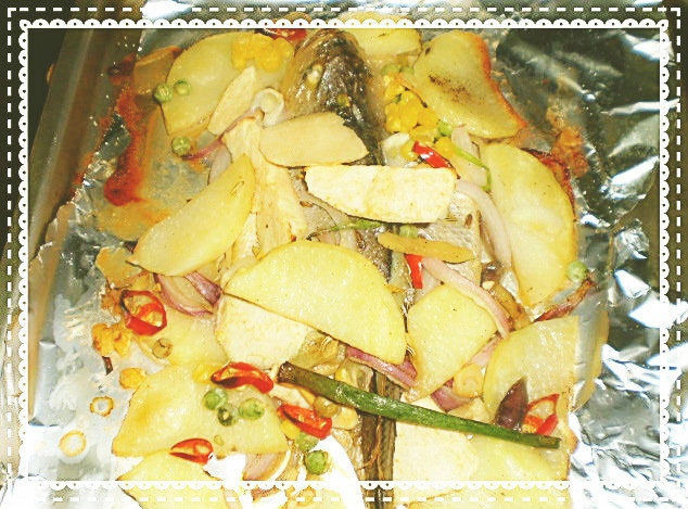 罗勒菠萝烤黄鱼