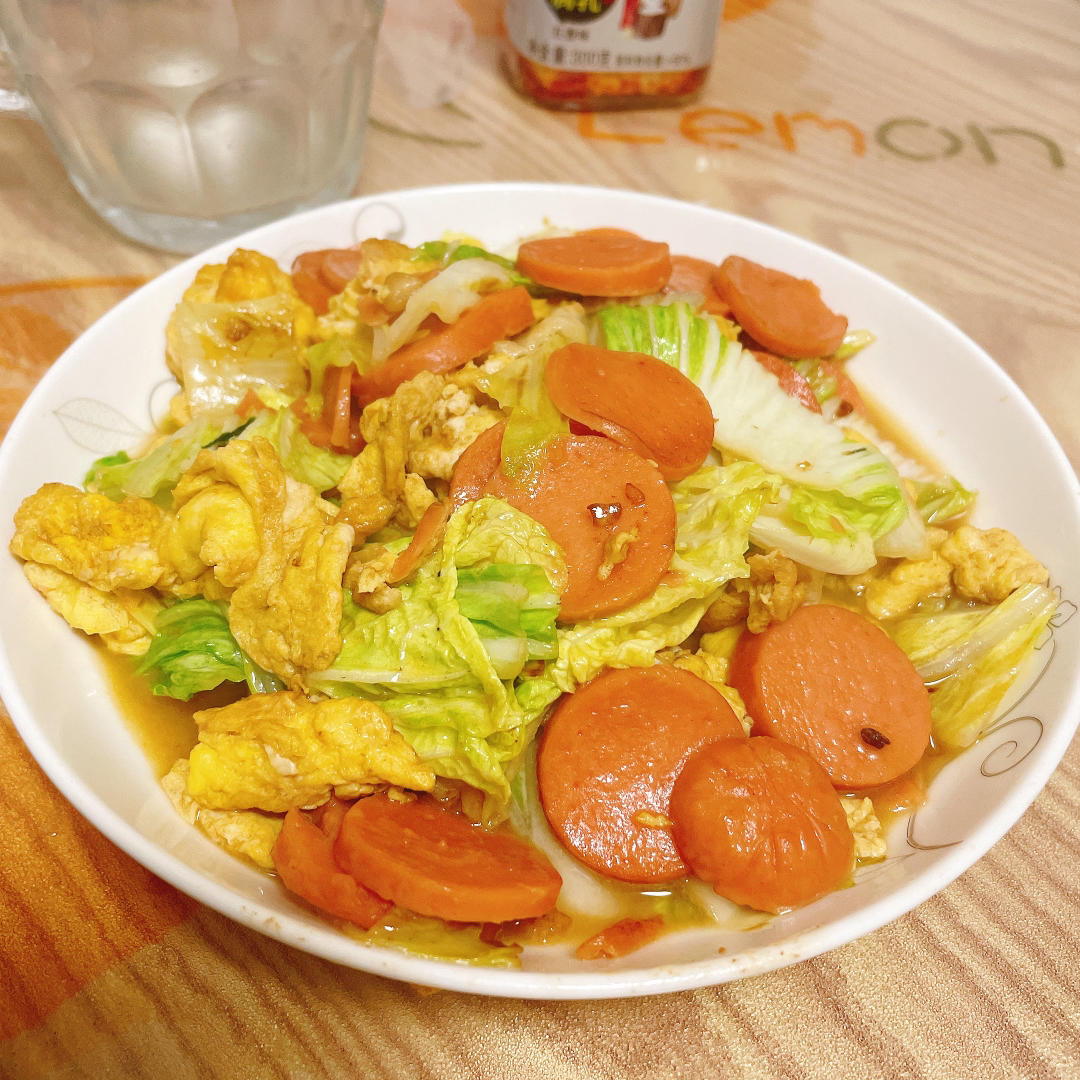 火腿肠炒鸡蛋