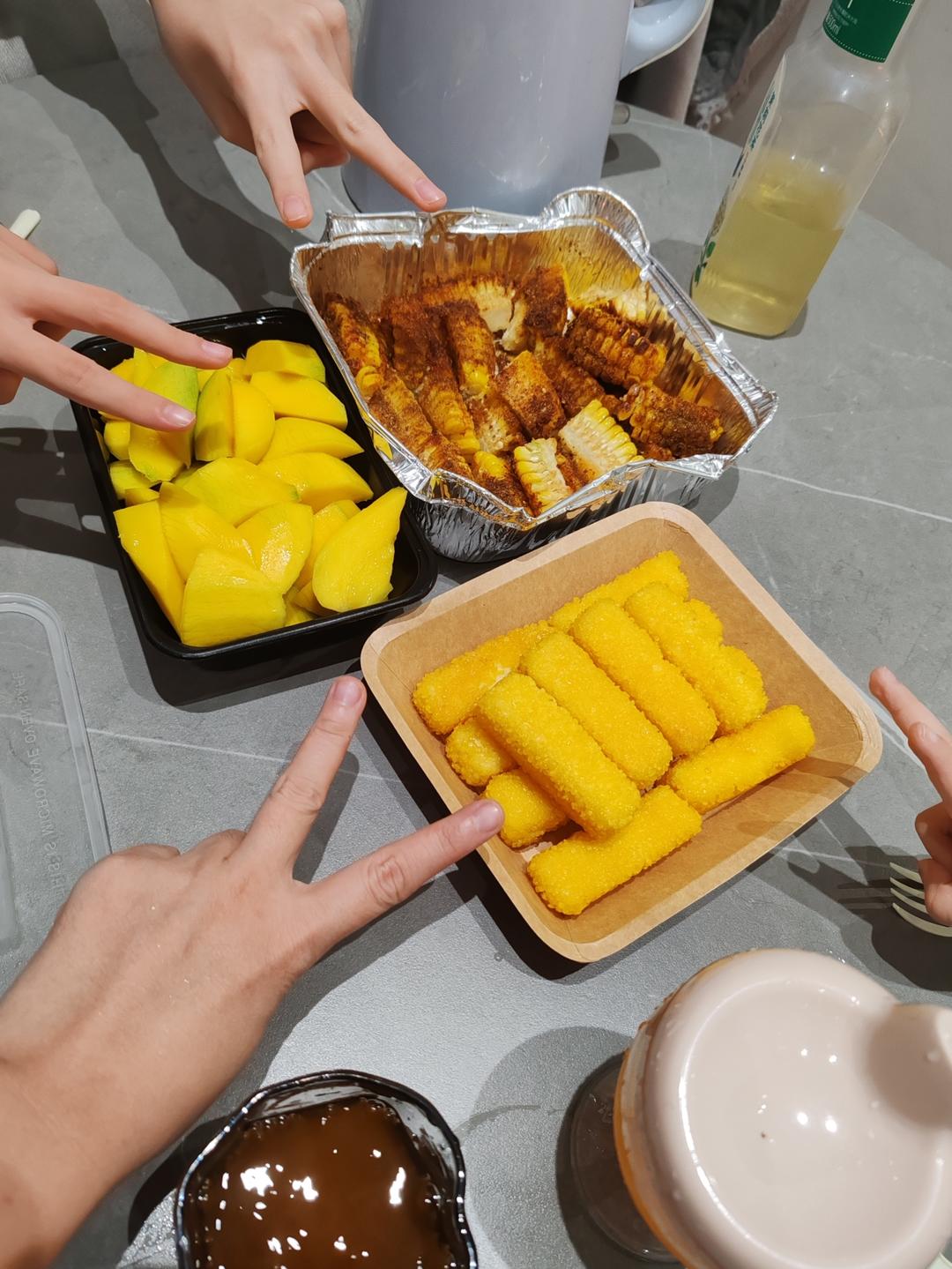 空气炸锅+玉米🌽！好吃到嗦手指