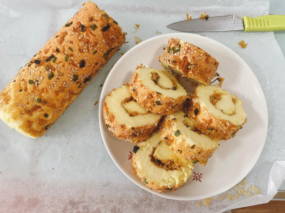 香葱海苔肉松芝麻蛋糕卷