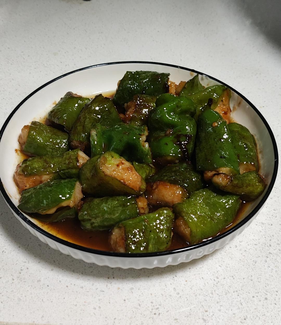 超下饭的青椒酿虾滑