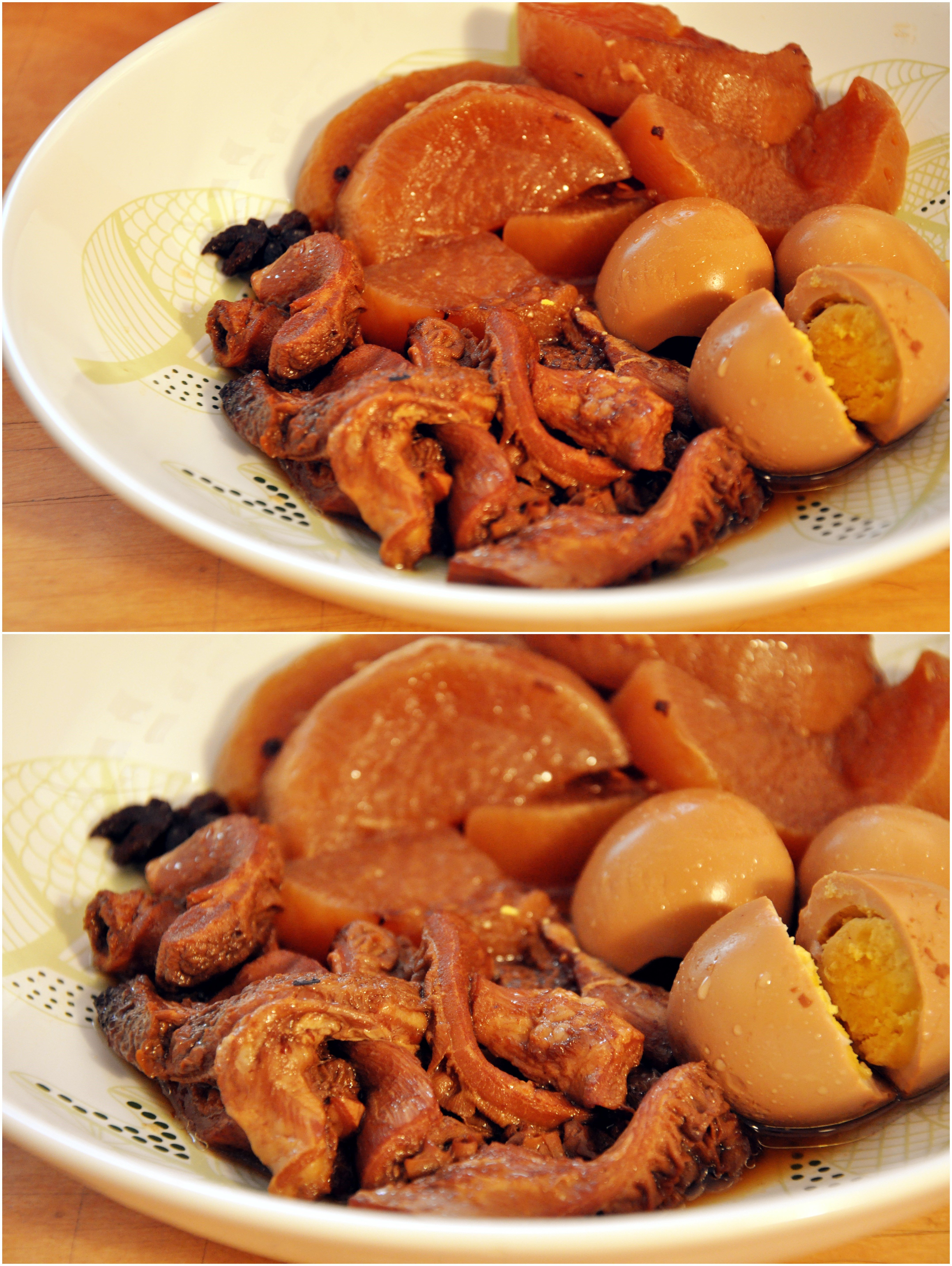 萝卜炖牛筋加蛋