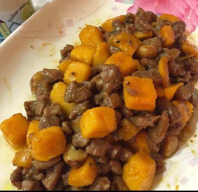 蒜子芒果羊肉粒的做法