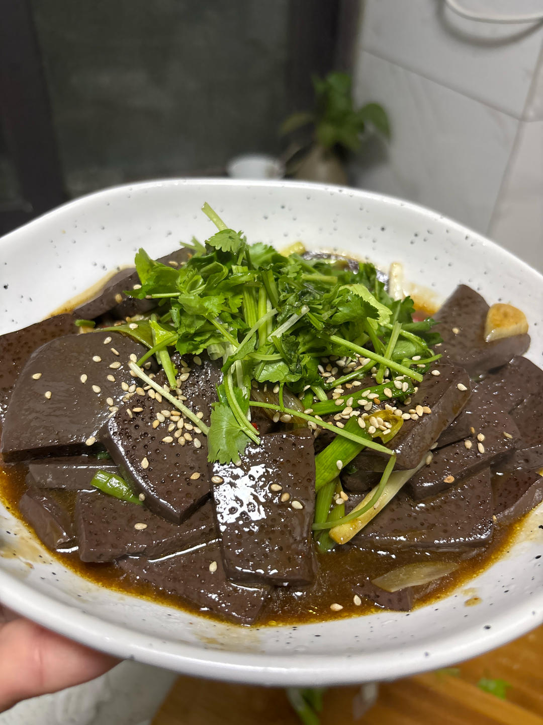 爆炒鸭血