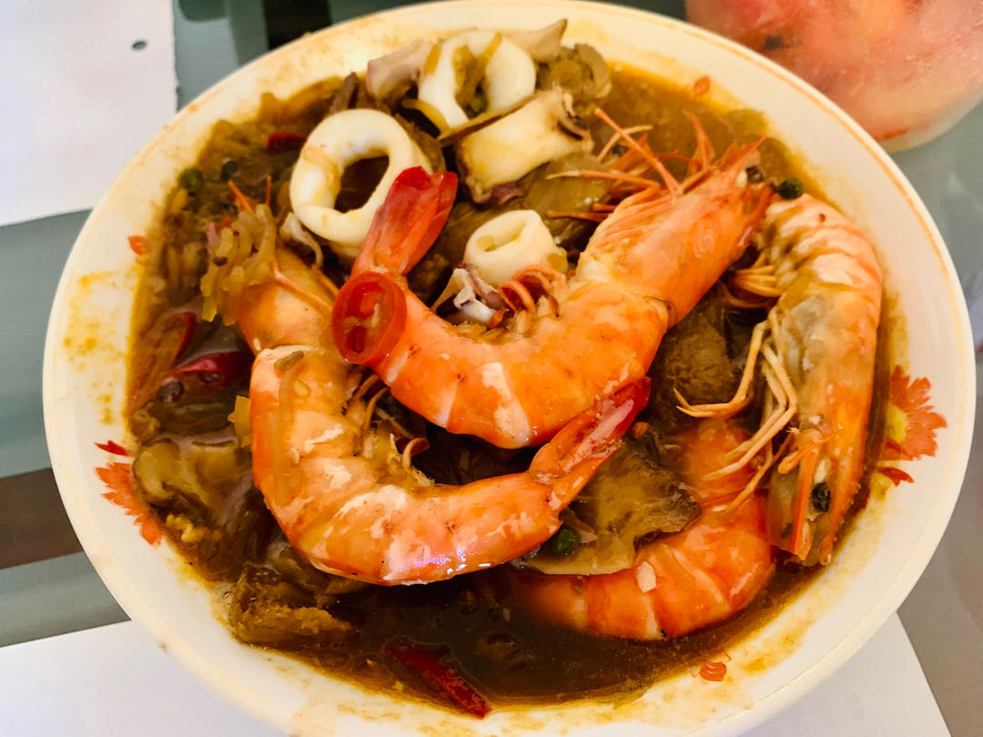 香辣大虾鱿鱼二合一