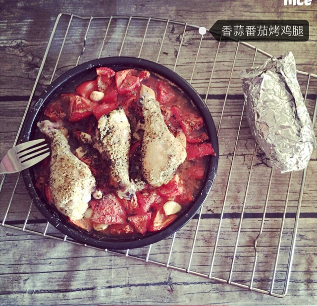 香蒜蕃茄烤鸡腿