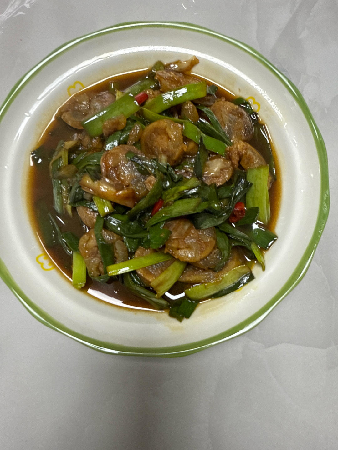 青蒜炒香肠
