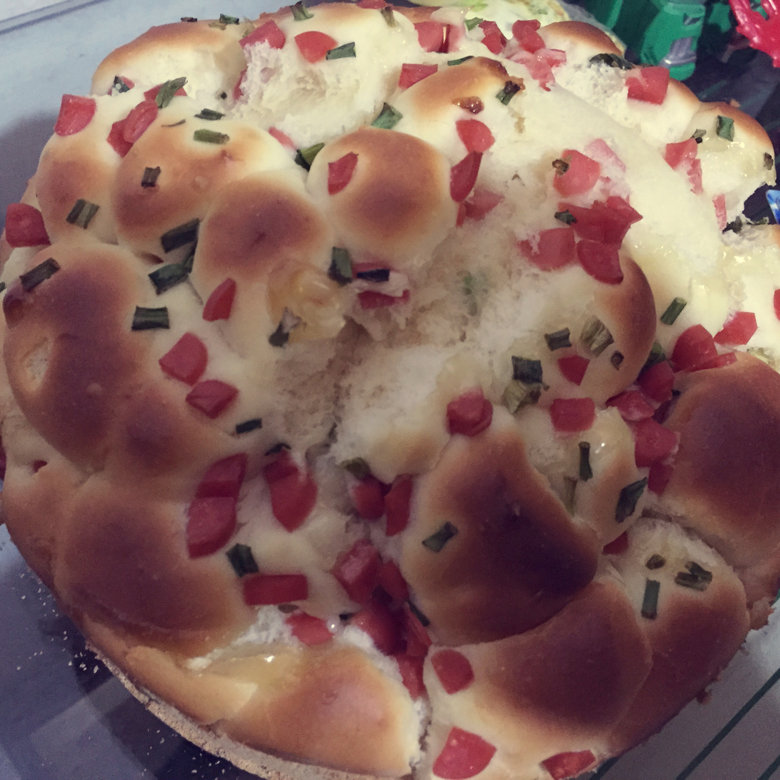 香葱肉松手撕面包