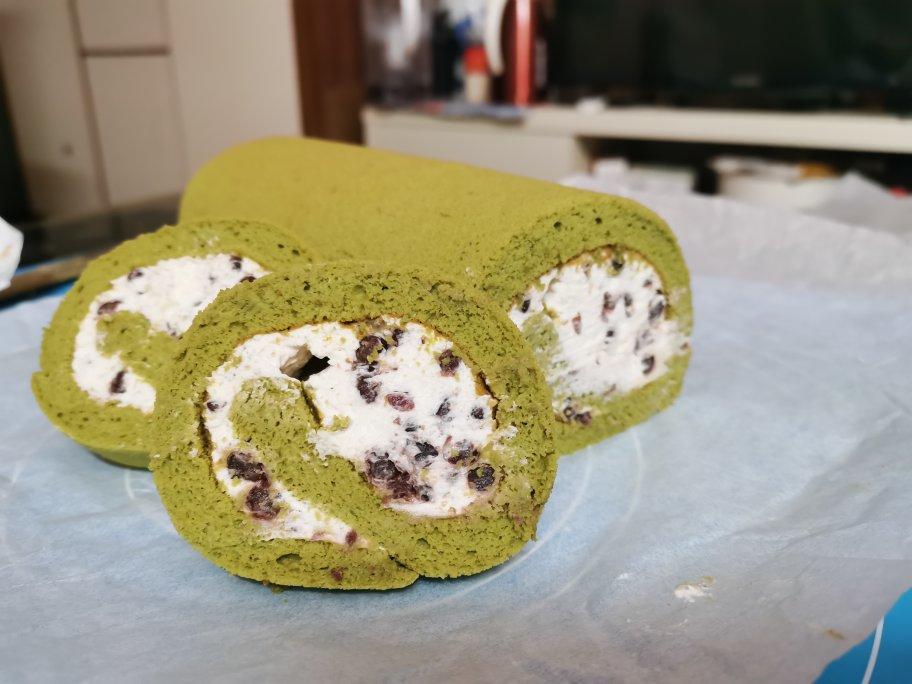 完美抹茶蜜豆蛋糕卷