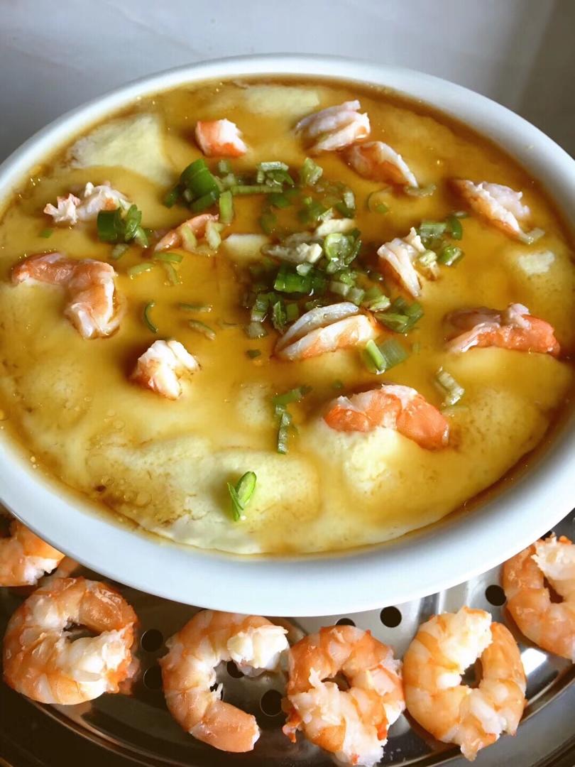 虾仁嫩豆腐蒸蛋