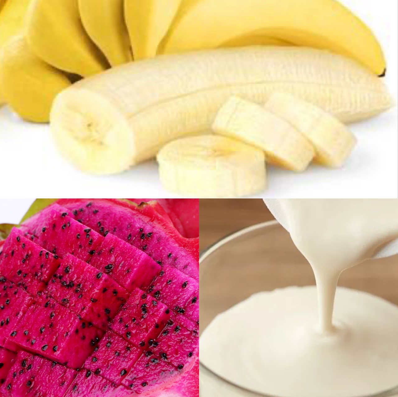 果汁：火龙果香蕉奶昔（夏日饮品）的做法 步骤1