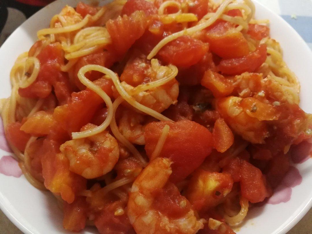 虾仁番茄意大利面