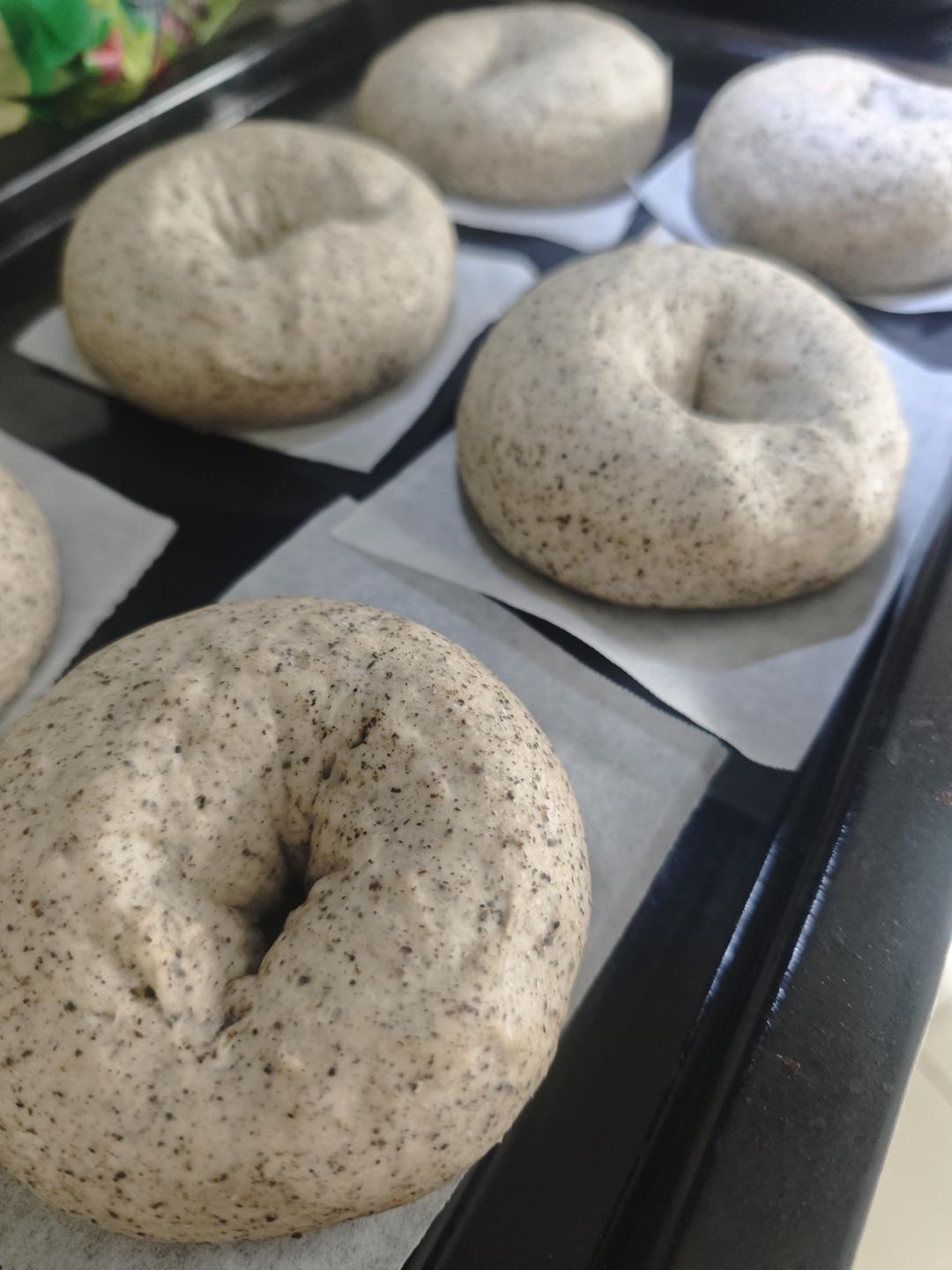 🥯黑芝麻奶酥贝果｜双重黑芝麻！配方和教程！