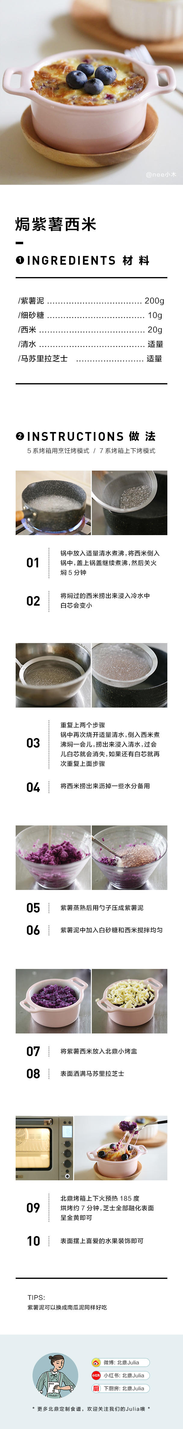 【1-2月北鼎烤箱食谱】焗紫薯西米的做法 步骤1