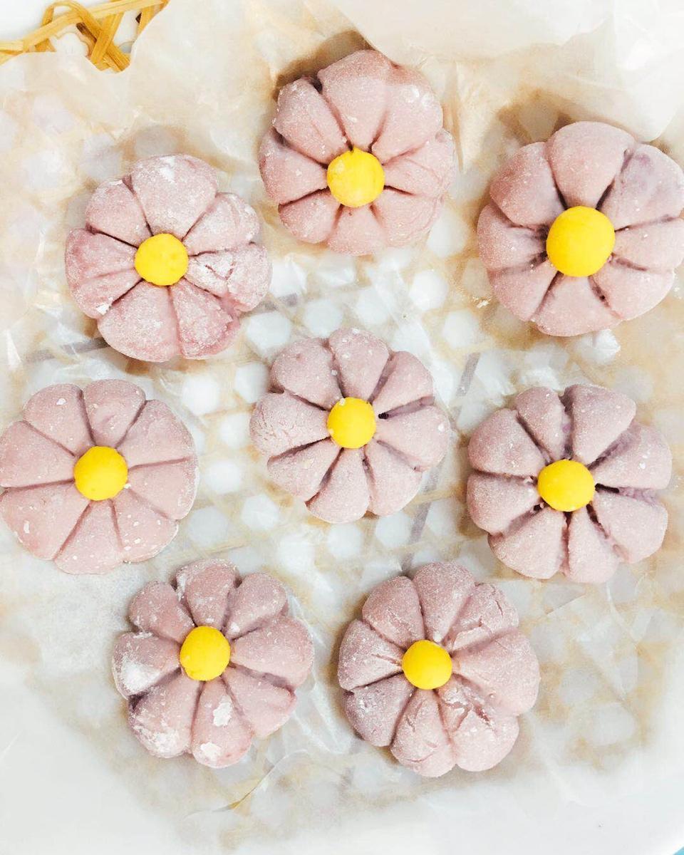 【原创】仿日本和果子造型的紫薯包子