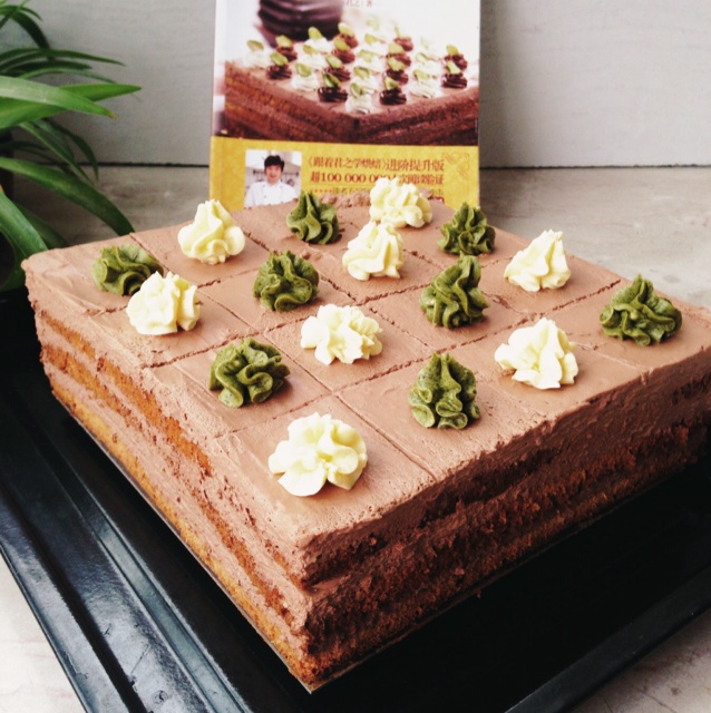 の璐做的巧克力方形慕斯蛋糕