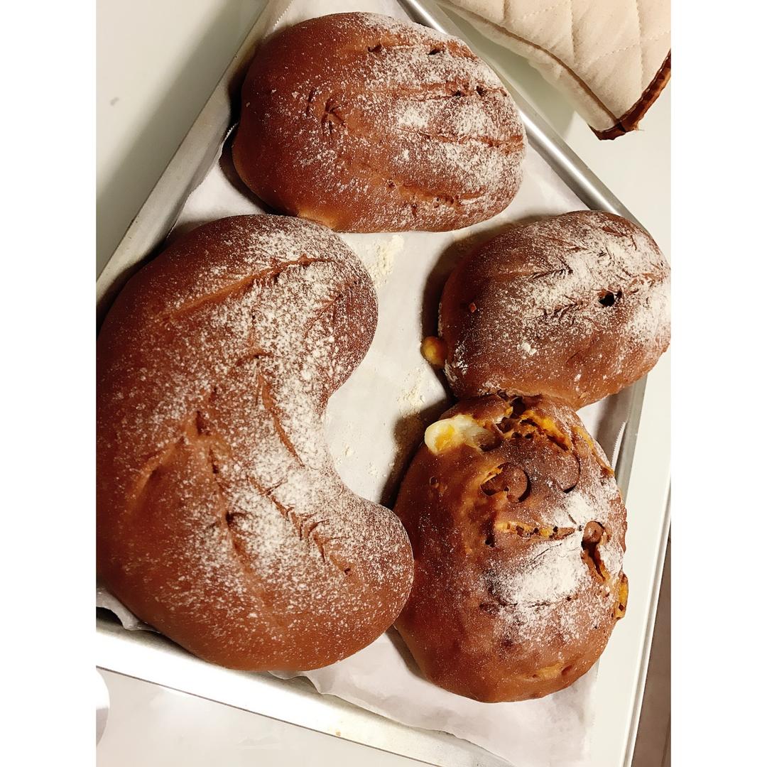 麻薯核桃夹心软欧包