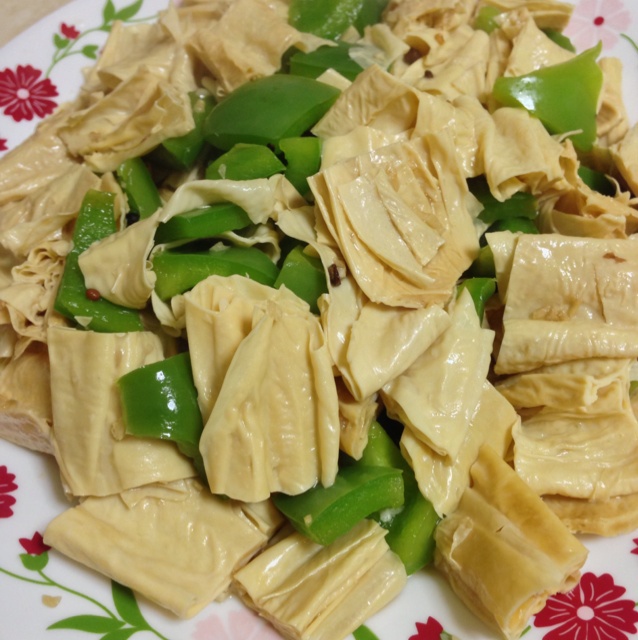 青椒炒腐竹