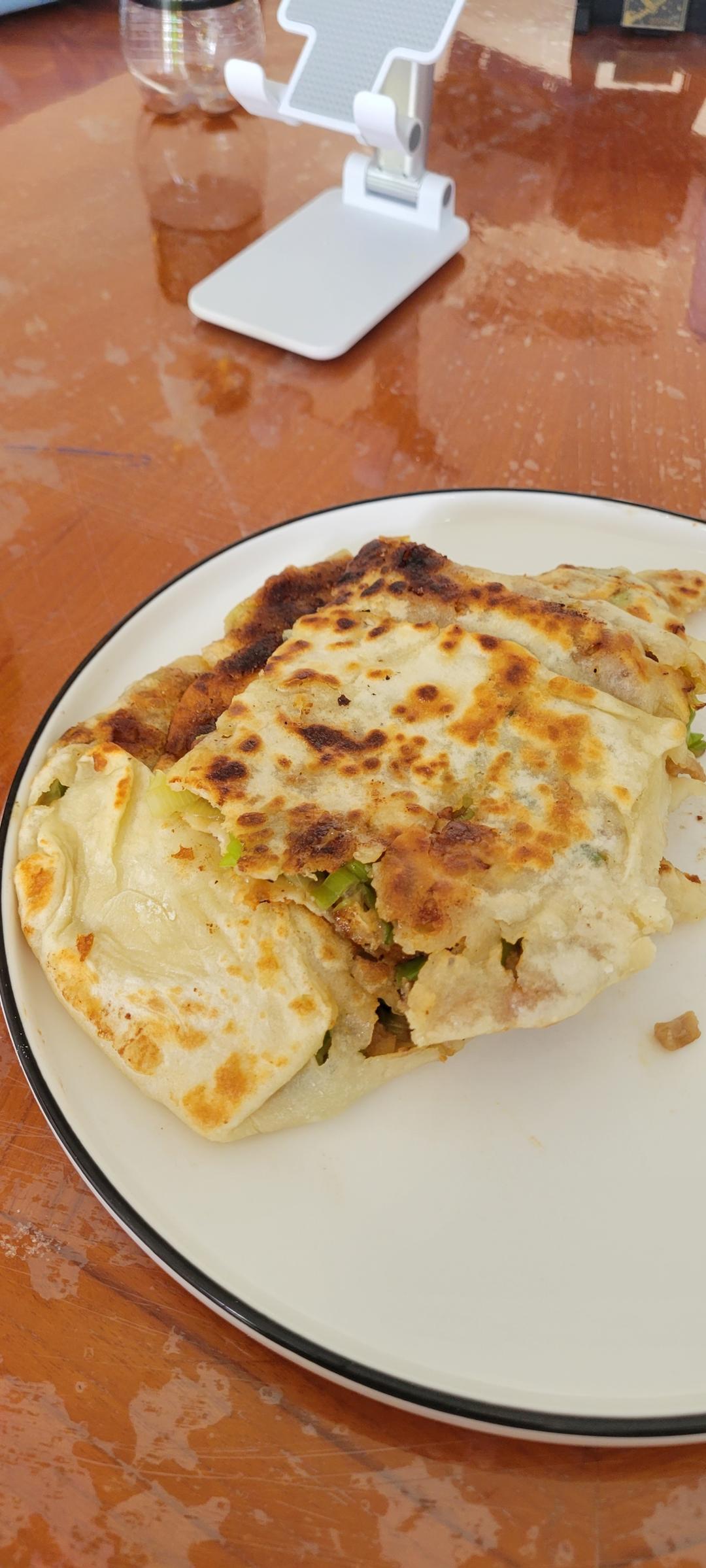 油渣葱花饼（不发面，不醒面，简单烫面版）