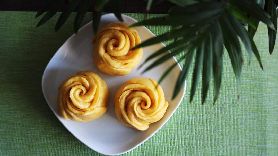 南瓜玫瑰花馒头